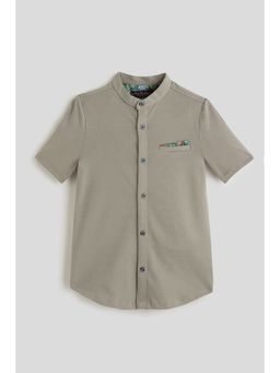 One Friday - Boys Grey Half Sleeve Solid Shirts