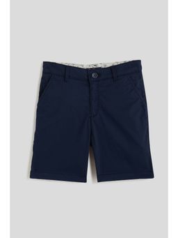 One Friday - Boys Navy Blue Solid Short