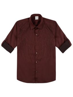 CHARCHIT - Boys Regular Fit Plain Full Sleeves Casual Shirt