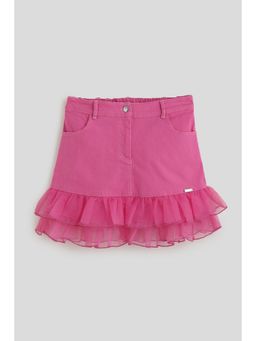 One Friday - Girls Pink Solid Skirt