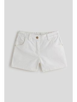One Friday - Girls Off White Solid Short