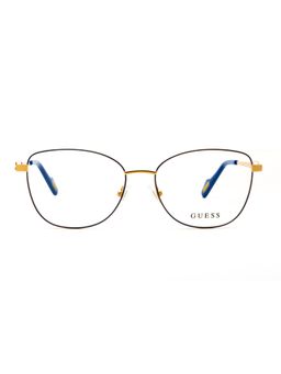 Guess - Eyewear For Women With Shiny Light Gold-Blue Alloy Metal Frame - (54)