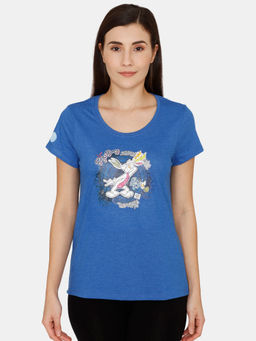 Zivame - Looney Tunes - Doodletastic Knit Cotton Top - Blue Lolite