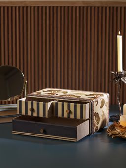 Pure Home + Living - Multi-color Solene Faux Leather Desk Organiser with Drawer