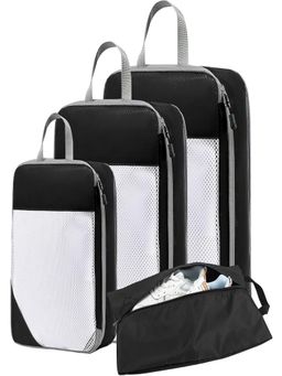 House of Quirk - Polyester Compression Packing Cubes for Travel - Black