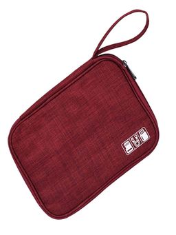 House of Quirk - Electronics Accessories Organizer Bag Carry Travel - Maroon