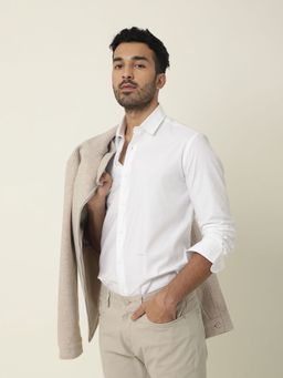 Rare Rabbit - White Solid Casual Shirt