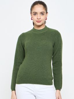 Creative Line - Green Self Design Knitted Top