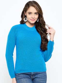 Creative Line - Blue Self Design Knitted Top
