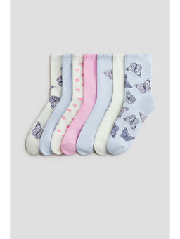 H&M - Girls Multi-Color 7-Pack Socks