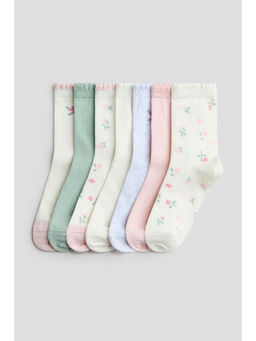 H&M - Girls Multi-Color 7-Pack Socks