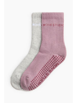 H&M - Women Multi-Color 2-Pack Anti-Slip Yoga Socks