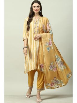 Biba - Mustard Printed Suit (Set of 3)