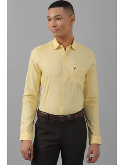 Allen Solly - Men Yellow Slim Fit Solid Full Sleeves Formal Shirt