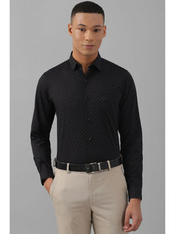 Allen Solly - Men Black Slim Fit Polka Dots Full Sleeves Formal Shirt