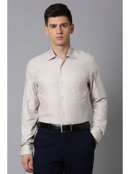 Louis Philippe - Men Grey Regular Fit Textured Full Sleeves Formal Shirt