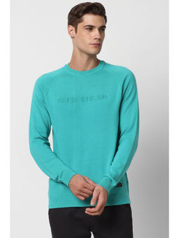 Peter England - Men Blue Solid Crew Neck Sweater