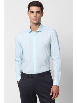 Peter England - Men Blue Super Slim Fit Stripes Full Sleeves Formal Shirt