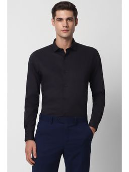Peter England - Men Black Super Slim Fit Solid Full Sleeves Formal Shirt