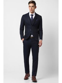 Van Heusen - Men Navy Solid Skinny Fit Wedding Suit (Set of 2)