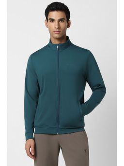 Van Heusen - Men Teal Solid Casual Jacket