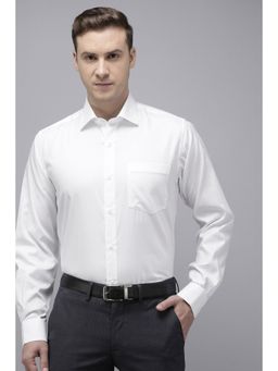 Van Heusen - Men White Regular Fit Textured Full Sleeves Formal Shirt