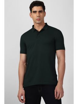 Van Heusen - Men Green Solid Polo Neck T-shirt