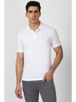 Van Heusen - Men White Solid Polo Neck T-shirt