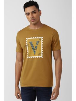 Van Heusen - Men Yellow Print Crew Neck T-shirt