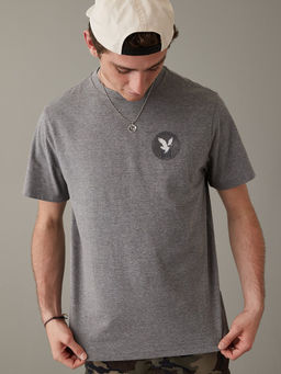 American Eagle - Men Grey Super Soft Logo Graphic T-Shirt