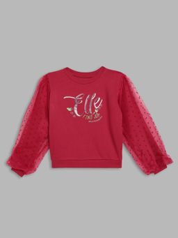 Elle Kids - Girls Embellished Deep Red Sweatshirt