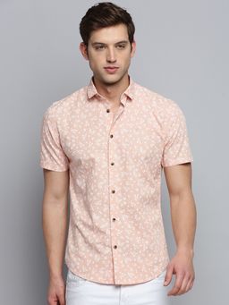 SHOWOFF - Mens Spread Collar Solid Peach Classic Shirt