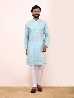 SATWAA - Peacock Patterned Printed Men Kurta