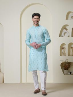 SATWAA - Celestial Blue Cotton Men Kurta