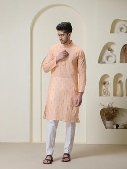 SATWAA - Peach Blossom Cotton Men Kurta
