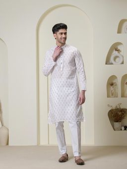 SATWAA - Classic White Cotton Men Kurta