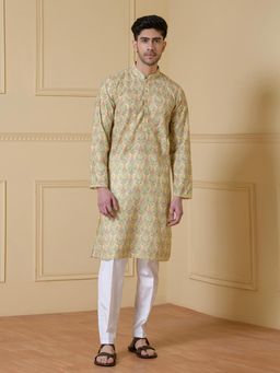 SATWAA - Vibrant Harmony Printed Men Kurta