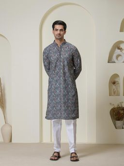 SATWAA - Gotham Green Colorful Printed Men Kurta