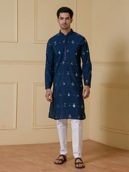 SATWAA - Midnight Majesty Mirrored Men Kurta