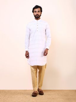 SATWAA - Witty White Solid Men Kurta