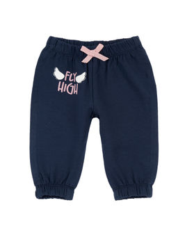 Chicco - Girls Navy Blue Printed Jogger