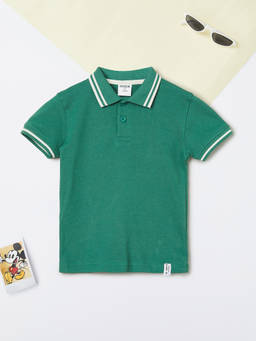 max - Boys Solid Polo T-Shirt Green