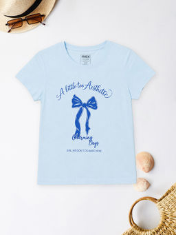 max - Girls Printed T-Shirt Blue