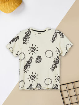 max - Boys Printed T-Shirt Beige