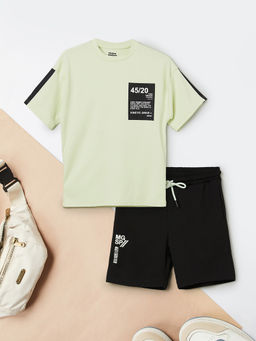 max - Boys Solid Shorts with T-Shirt