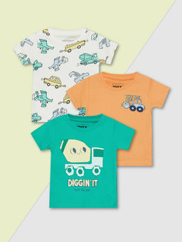max - Boys Printed T-Shirts Multi-Color (Pack of 3)