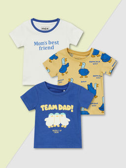 max - Boys Printed T-Shirts Multi-Color (Pack of 3)