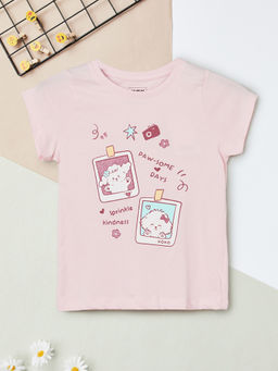 max - Girls Printed T-Shirt Pink