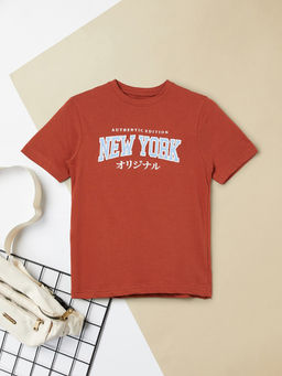 max - Boys Printed T-Shirt Rust