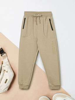 max - Boys Solid Joggers Beige